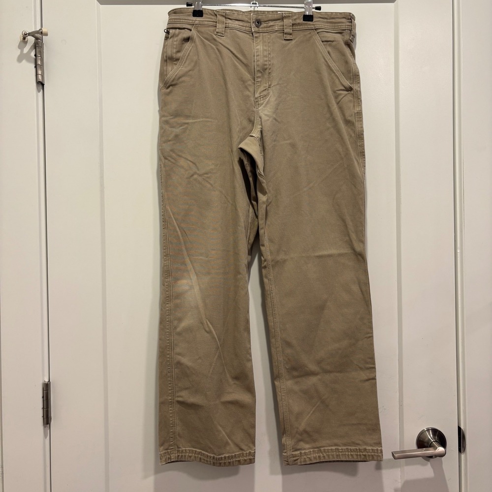 Duluth Trading Co Flex Fire Hose Khaki Work Pants Mens 34x30 Tan Utility Cargo